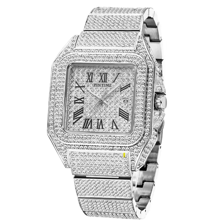 Silver Tone Crystal Watch