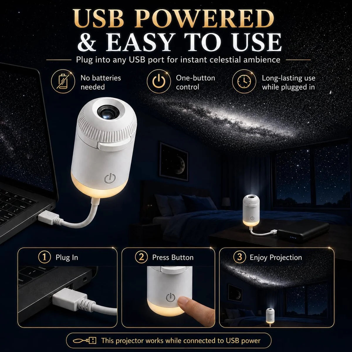 Portable Mini USB Starry Sky Proj